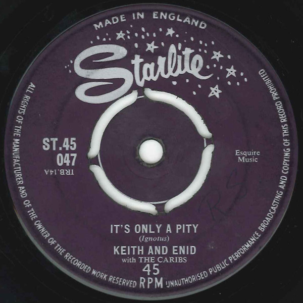Keith & Enid With The Caribs - It's Only A Pity / Never Leave My Throne (7") (Very Good Plus (VG+))
