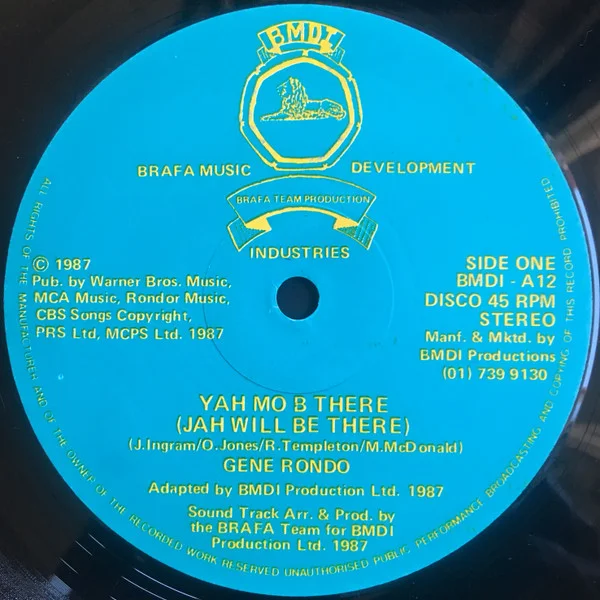 Gene Rondo - Yah Mo B There (Jah Will Be There) (12") (Very Good Plus (VG+))