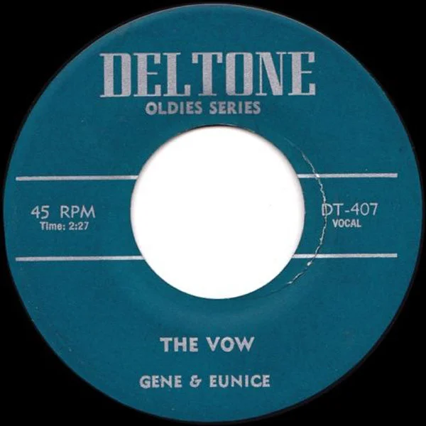 Gene And Eunice - The Vow / Strange World (7", Single, RE) (Very Good Plus (VG+))