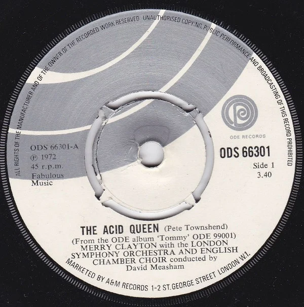 Merry Clayton, The London Symphony Orchestra - The Acid Queen (7", Single) (Very Good Plus (VG+))